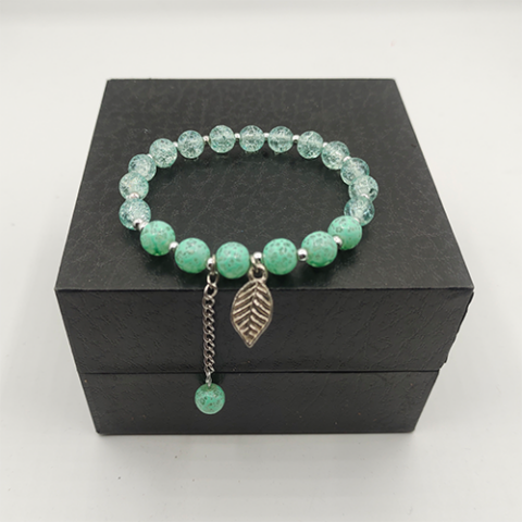 Crackle Beaded Bracelet - Green